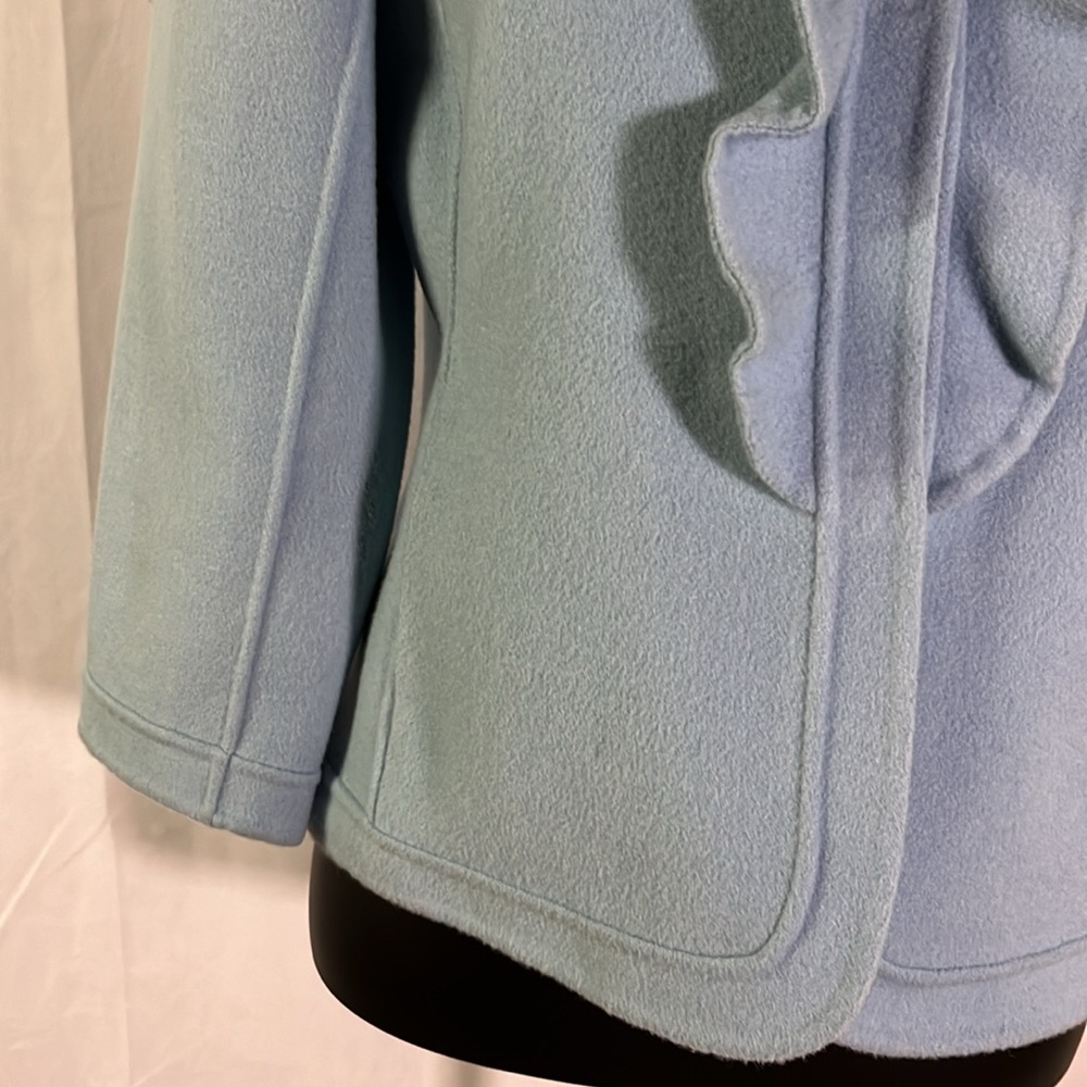 NWT Talbots Pastel Blue Ruffle Front Grace Fit Wool Jacket - Picture 8 of 16